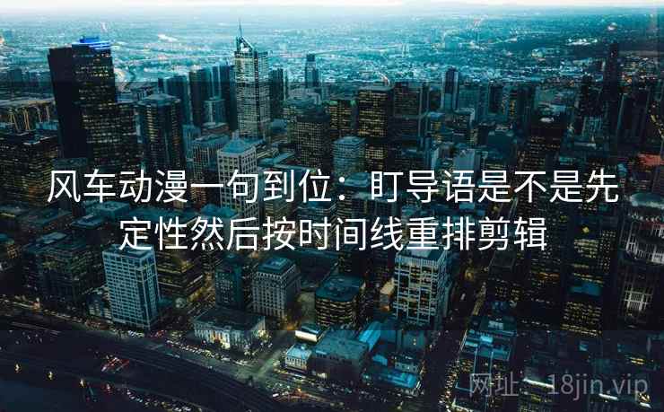 风车动漫一句到位：盯导语是不是先定性然后按时间线重排剪辑