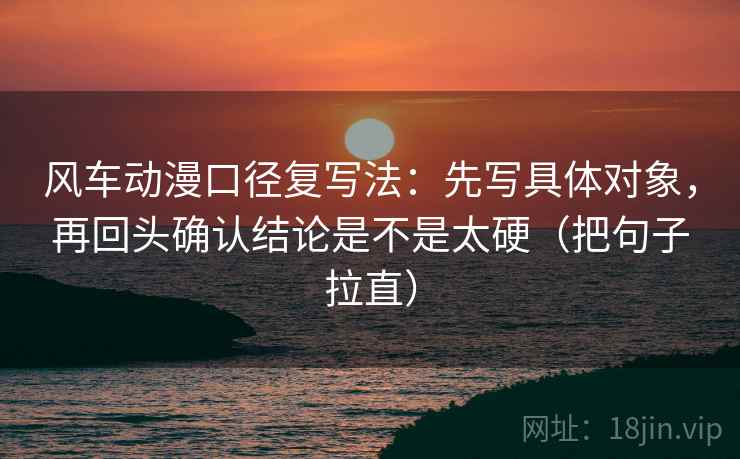 风车动漫口径复写法：先写具体对象，再回头确认结论是不是太硬（把句子拉直）