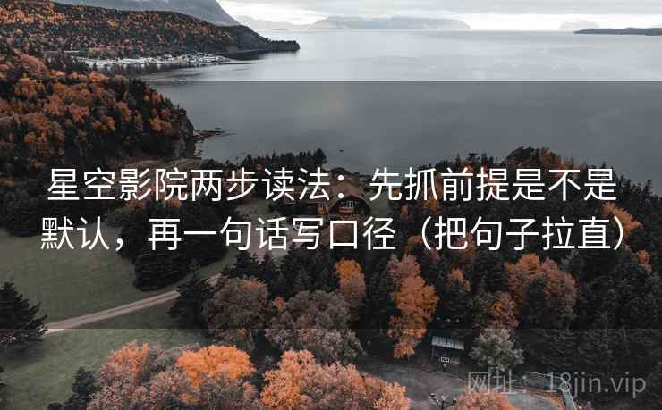 星空影院两步读法：先抓前提是不是默认，再一句话写口径（把句子拉直）